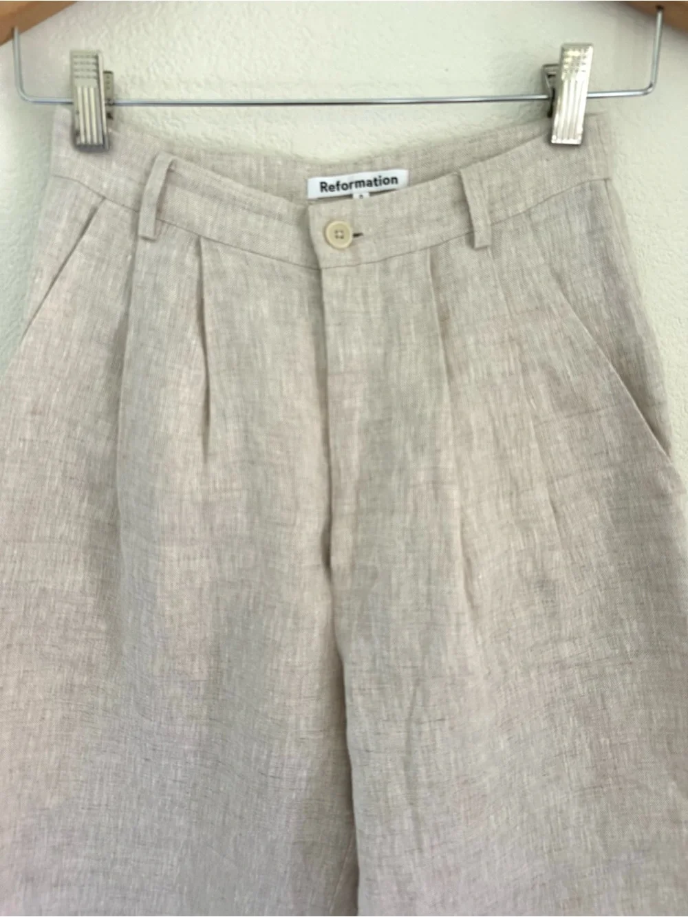 Reformation Oliva Linen Two Piece Set NWOT Oatmeal Size 0